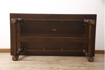 中古　美品　松本民芸家具　LT型食卓　洗練されたモダンな佇まいが魅力のダイニングテーブル(定価約54万円)(6人掛け、食卓)(R-054874)