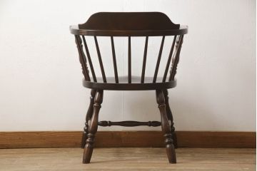 中古　美品　松本民芸家具　#91型　落ち着きのある大人カフェ風インテリアが叶うキャプテンチェア(アームチェア、板座チェア、椅子、ダイニングチェア)(R-054875)