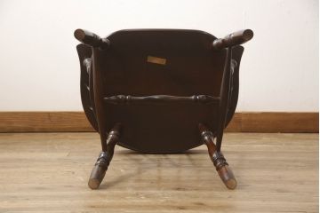 中古　美品　松本民芸家具　#91型　落ち着きのある大人カフェ風インテリアが叶うキャプテンチェア(アームチェア、板座チェア、椅子、ダイニングチェア)(R-054875)