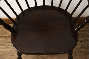 中古　美品　松本民芸家具　#91型　落ち着きのある大人カフェ風インテリアが叶うキャプテンチェア(アームチェア、板座チェア、椅子、ダイニングチェア)(R-054876)