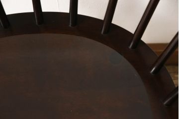 中古　美品　松本民芸家具　#91型　落ち着きのある大人カフェ風インテリアが叶うキャプテンチェア(アームチェア、板座チェア、椅子、ダイニングチェア)(R-054876)