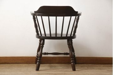 中古　美品　松本民芸家具　#91型　落ち着きのある大人カフェ風インテリアが叶うキャプテンチェア(アームチェア、板座チェア、椅子、ダイニングチェア)(R-054876)