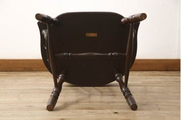 中古　美品　松本民芸家具　#91型　落ち着きのある大人カフェ風インテリアが叶うキャプテンチェア(アームチェア、板座チェア、椅子、ダイニングチェア)(R-054876)