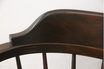 中古　美品　松本民芸家具　#91型　落ち着きのある大人カフェ風インテリアが叶うキャプテンチェア(アームチェア、板座チェア、椅子、ダイニングチェア)(R-054878)
