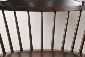 中古　美品　松本民芸家具　#91型　落ち着きのある大人カフェ風インテリアが叶うキャプテンチェア(アームチェア、板座チェア、椅子、ダイニングチェア)(R-054878)