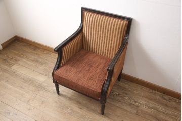 中古　美品　雅叙園　製造メーカー　大正ロマンの雰囲気あふれる高級1人掛けソファ(ラウンジチェア、アームチェア、1Pソファ、一人掛け)(R-054879)