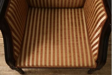 中古　美品　雅叙園　製造メーカー　大正ロマンの雰囲気あふれる高級1人掛けソファ(ラウンジチェア、アームチェア、1Pソファ、一人掛け)(R-054880)