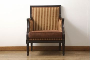 中古　美品　雅叙園　製造メーカー　大正ロマンの雰囲気あふれる高級1人掛けソファ(ラウンジチェア、アームチェア、1Pソファ、一人掛け)(R-054882)