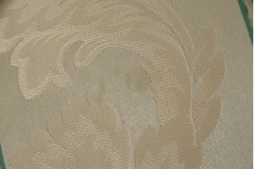 中古　美品　高級品　IDC大塚家具取り扱い　ヘンレドン(HENREDON)　3色づかいがおしゃれな1人掛けソファ+オットマンのセット(定価約70万円)(アームチェア、一人掛けソファ)(R-054883)