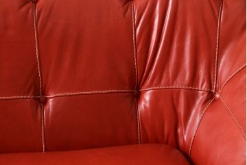 中古　美品　高級スペイン家具　GAMINTER　高級感ある佇まいが目を引く本革2.5人掛けソファ(レザーソファ、二人掛けソファ)(R-054908)