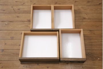 中古　美品　永田良介商店　落ち着いた色合いのドレッサー+スツールのセット(鏡台、ミラー)(R-054909)