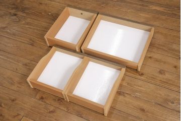 中古　美品　永田良介商店　落ち着いた色合いのドレッサー+スツールのセット(鏡台、ミラー)(R-054909)