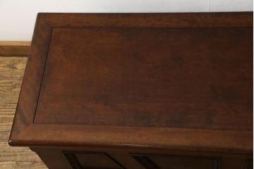希少!　中古　超美品　松本民芸家具　深みのある色合いが美しいA型チェスト(ベンチ収納、ベンチチェスト、コファ、ブランケットボックス)(R-054913)