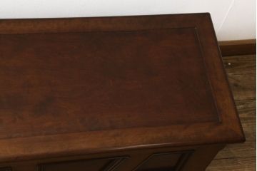 希少!　中古　超美品　松本民芸家具　深みのある色合いが美しいA型チェスト(ベンチ収納、ベンチチェスト、コファ、ブランケットボックス)(R-054913)
