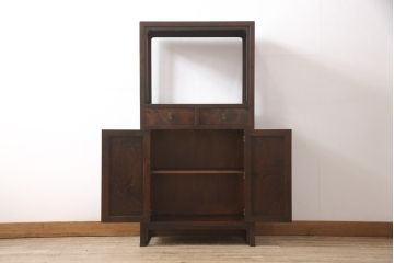 中古　美品　松本民芸家具　和モダンなお部屋づくりにおすすめの132型朝鮮棚(定価約46万円)(茶棚、飾り棚、戸棚、収納棚)(R-054941)