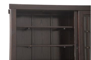 中古　美品　高級品　総栗ムク材　国産手造り　和の趣溢れる佇まいが目を引く水屋箪笥(食器棚、キャビネット、戸棚、収納棚)(R-054944)