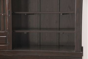 中古　美品　高級品　総栗ムク材　国産手造り　和の趣溢れる佇まいが目を引く水屋箪笥(食器棚、キャビネット、戸棚、収納棚)(R-054944)