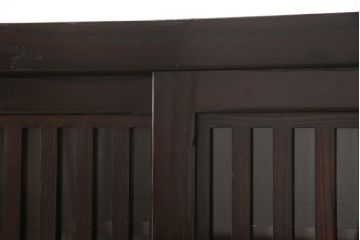 中古　美品　高級品　総栗ムク材　国産手造り　和の趣溢れる佇まいが目を引く水屋箪笥・上段(食器棚、キャビネット、戸棚、収納棚)(R-054945)