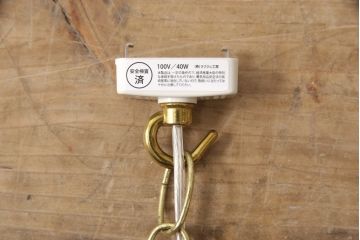 ビンテージ照明　複雑にカットされたガラスシェードが魅力!煌びやかな光を放つペンダントライト(天井照明、吊り下げ照明、ヴィンテージ)(R-054947)