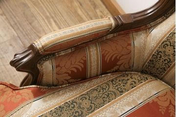 中古　展示品　超美品　DREXEL HERITAGE(ドレクセルヘリテイジ)　 Upholstery(アップホルスタリー)　エレガントな佇まいの1人掛けソファ(一人掛けソファ、1P、アームソファ、ラウンジチェア)(定価約59万円)(R-054953)