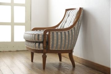 中古　美品　DREXEL HERITAGE(ドレクセルヘリテイジ)　Upholstery(アップホルスタリー)　ワンランク上の上質なお部屋作りにぴったりの1人掛けソファ(アームチェア、一人掛けソファ)(R-054980)