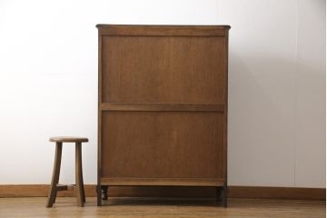 和製　希少ビンテージ　神戸洋家具　細やかな彫刻が素晴らしい下駄箱(シューズボックス、収納棚、戸棚、ヴィンテージ)(ぺザントアート)(R-054987)