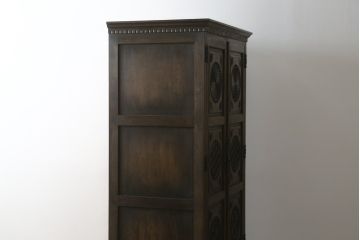 和製　希少ビンテージ　神戸洋家具　細やかな彫刻が素晴らしいワードローブ(収納棚、ヴィンテージ)(ぺザントアート)(R-054988)