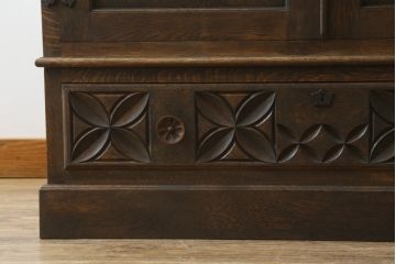 和製　希少ビンテージ　神戸洋家具　細やかな彫刻が素晴らしいワードローブ(収納棚、ヴィンテージ)(ぺザントアート)(R-054988)