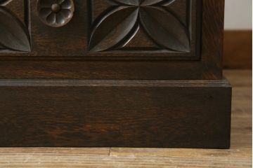 和製　希少ビンテージ　神戸洋家具　細やかな彫刻が素晴らしいワードローブ(収納棚、ヴィンテージ)(ぺザントアート)(R-054988)