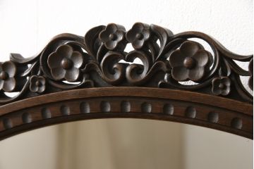 和製ビンテージ　細部まで施された細やかな彫刻が目を引くドレッサー(鏡台、ヴィンテージ)(R-054993)