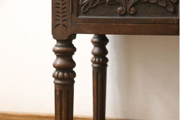 和製ビンテージ　細部まで施された細やかな彫刻が目を引くドレッサー(鏡台、ヴィンテージ)(R-054993)