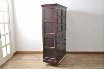 中古　美品　松本民芸家具　A型和タンス　衣装盆付き!　落ち着いた品のある和タンス(チェスト、引き出し、洋服タンス、着物箪笥)(定価約78万円)(R-055004)