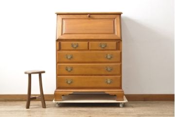中古　美品　横浜クラシック家具　ダニエル(Daniel)　アーリーアメリカン　気品漂うライティングビューロー(ワークデスク、机、在宅ワーク、在宅用チェスト)(R-055011)