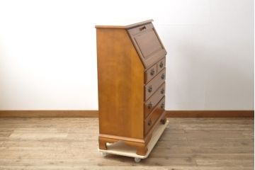 中古　美品　横浜クラシック家具　ダニエル(Daniel)　アーリーアメリカン　気品漂うライティングビューロー(ワークデスク、机、在宅ワーク、在宅用チェスト)(R-055011)
