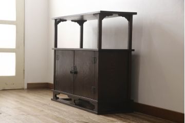 和製ビンテージ　高級杉材　上質な和の空間づくりにおすすめの飾り棚(茶棚、茶箪笥、収納棚、ヴィンテージ)(R-055023)