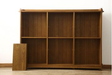 中古　美品　横浜ダニエル取り扱い　Stickley(スティックレー、スティックレイ)　オーク材　店舗什器としてもおすすめ!大型サイズのブックシェルフ(本棚、書棚、サイドボード、オープンラック、飾り棚)(R-055024)