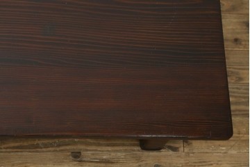 和製ビンテージ　高級杉材　シンプルなデザインながらも深みのある色合いが魅力的な一枚板座卓　(R-055026)