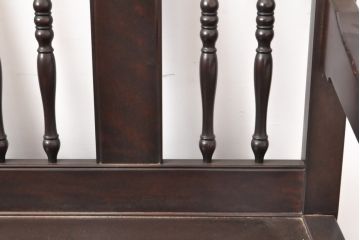 中古　松本民芸家具　クラシカルなろくろ装飾が目を引くD型2人掛けベンチ(R-055029)