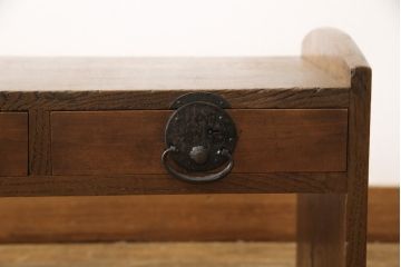 和製アンティーク　栗材　和の雰囲気を盛り立てる文机(ローテーブル、ワークデスク、在宅ワーク、在宅用)(R-055039)