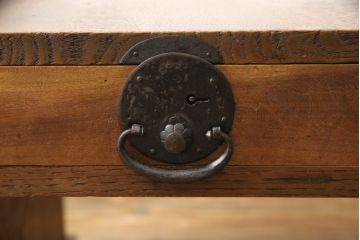 和製アンティーク　栗材　和の雰囲気を盛り立てる文机(ローテーブル、ワークデスク、在宅ワーク、在宅用)(R-055039)