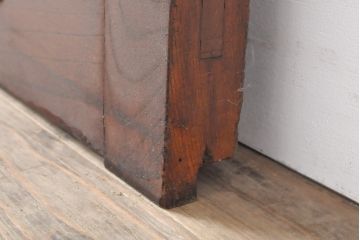 和製アンティーク　総ケヤキ材(欅)　古き時代の味わいが魅力的な格子蔵戸1枚(玄関戸、引き戸、建具)(R-055041)