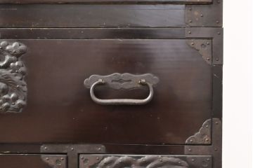 和製アンティーク　大正時代　和の趣を感じる重ね庄内箪笥(引き出し、チェスト、和箪笥、収納箪笥)(R-055064)