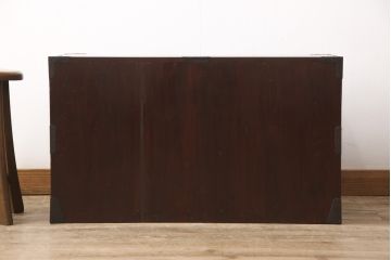 和製アンティーク　大正時代　和の趣を感じる重ね庄内箪笥・上段(ローボード、テレビ台、テレビボード、引き出し、チェスト、和箪笥、収納箪笥)(R-055065)