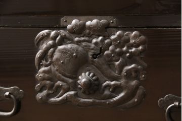 和製アンティーク　大正時代　和の趣を感じる重ね庄内箪笥・下段(引き出し、チェスト、和箪笥、収納箪笥)(R-055066)