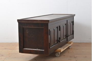 中古　美品　北海道民芸家具　落ち着きのある大人の空間を演出するテレビ台(テレビボード、ローボード、ローキャビネット、収納棚、リビングボード)(R-055067)