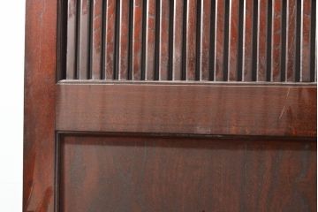 和製アンティーク　漆のきれいな総ケヤキ格子蔵戸1枚(玄関戸、引き戸、建具)(R-055069)