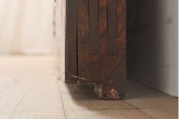 和製アンティーク　漆のきれいな総ケヤキ格子蔵戸1枚(玄関戸、引き戸、建具)(R-055069)