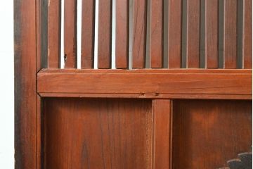 和製アンティーク　総ケヤキ材　こだわりの金具が格好いい格子蔵戸1枚(玄関戸、引き戸、建具)(R-055071)