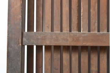 和製アンティーク　総ケヤキ材　こだわりの金具が格好いい格子蔵戸1枚(玄関戸、引き戸、建具)(R-055071)