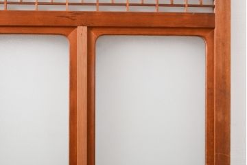和製アンティーク　上品な和の趣漂うガラス戸2枚セット(引き戸、建具)(R-055075)